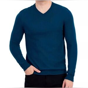 NWT Jos. A. BANK Men’s Traveler 100% Merino Wool Sweater Dark Kale Blue XL